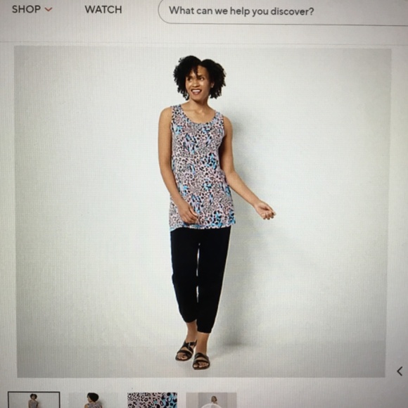 Printed Scoop Neck Tank Salted Caramel Sz XL - Picture 2 of 6